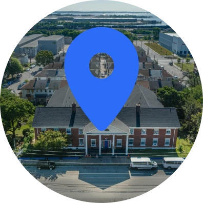 Building with map pin